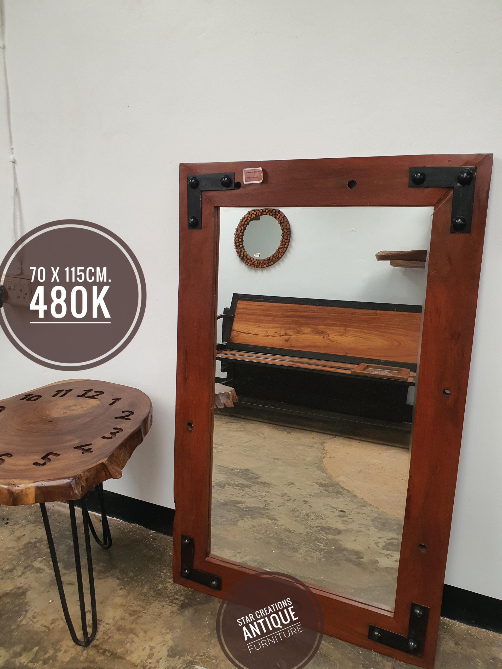 Teak Wood Sleeper Mirror